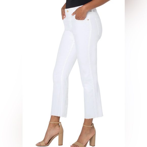 Liverpool The Gia Glider Crop Flare Pull on Jeans White Size 10 - Picture 1 of 11